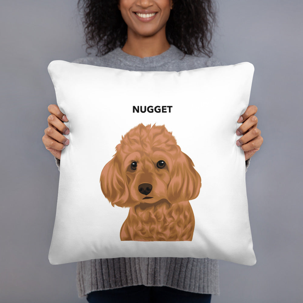 Couch Pillow with Artisanal Custom Pet Portrait