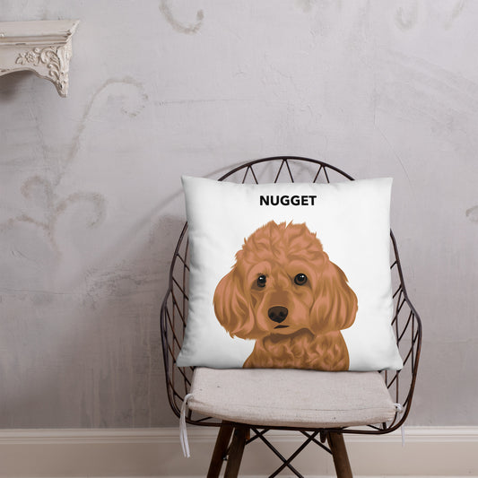 Couch Pillow with Artisanal Custom Pet Portrait