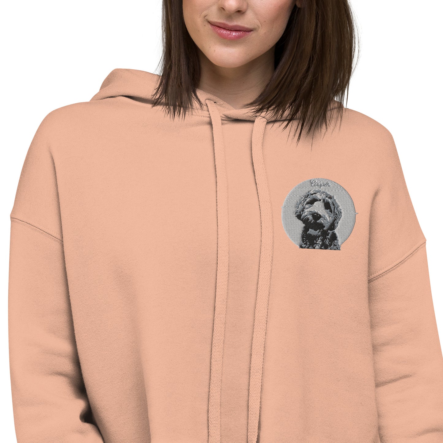 Custom Pet Portrait Crop Hoodie