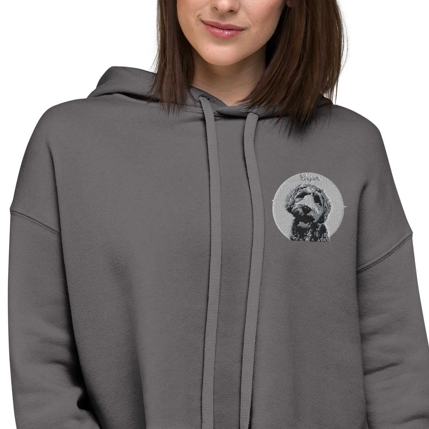 Custom Pet Portrait Crop Hoodie